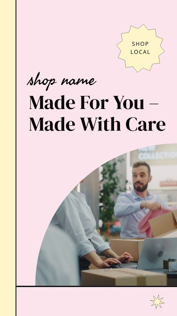 Inspirational Quite About Purchasing In Local Shop Instagram Video Story Design Template