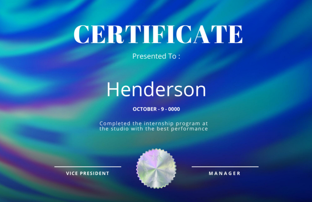 Plantilla de diseño de Certificate of Achievement on Bright Gradient Certificate 5.5x8.5in 