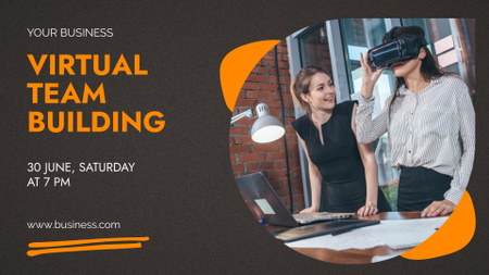 Virtual Team Building Announcement FB event cover Design Template