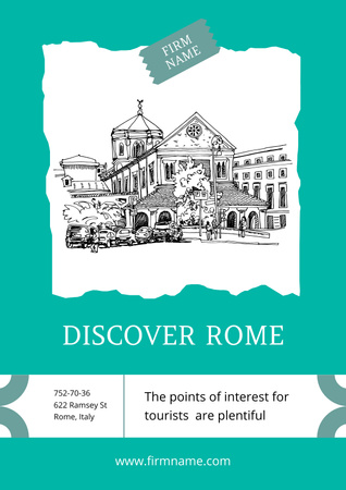 Tour to Rome Poster Šablona návrhu