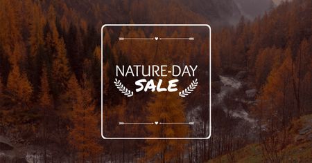 Landscape of Scenic Autumn Forest Facebook AD Design Template