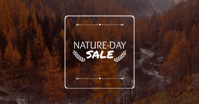 Landscape of Scenic Autumn Forest Facebook AD – шаблон для дизайна