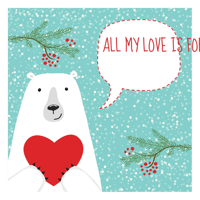 Plantilla de diseño de Cute Bear with Red Heart Instagram AD 