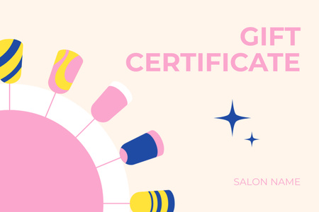 Manikür Malzemeleri için Hediye Çeki Teklifi Gift Certificate Tasarım Şablonu