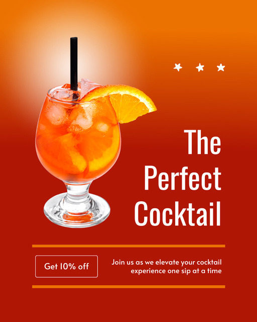 Designvorlage Nice Discount on Perfect Cocktail für Instagram Post Vertical