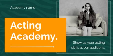 Promo of Acting Academy on Animal Print Twitter Design Template
