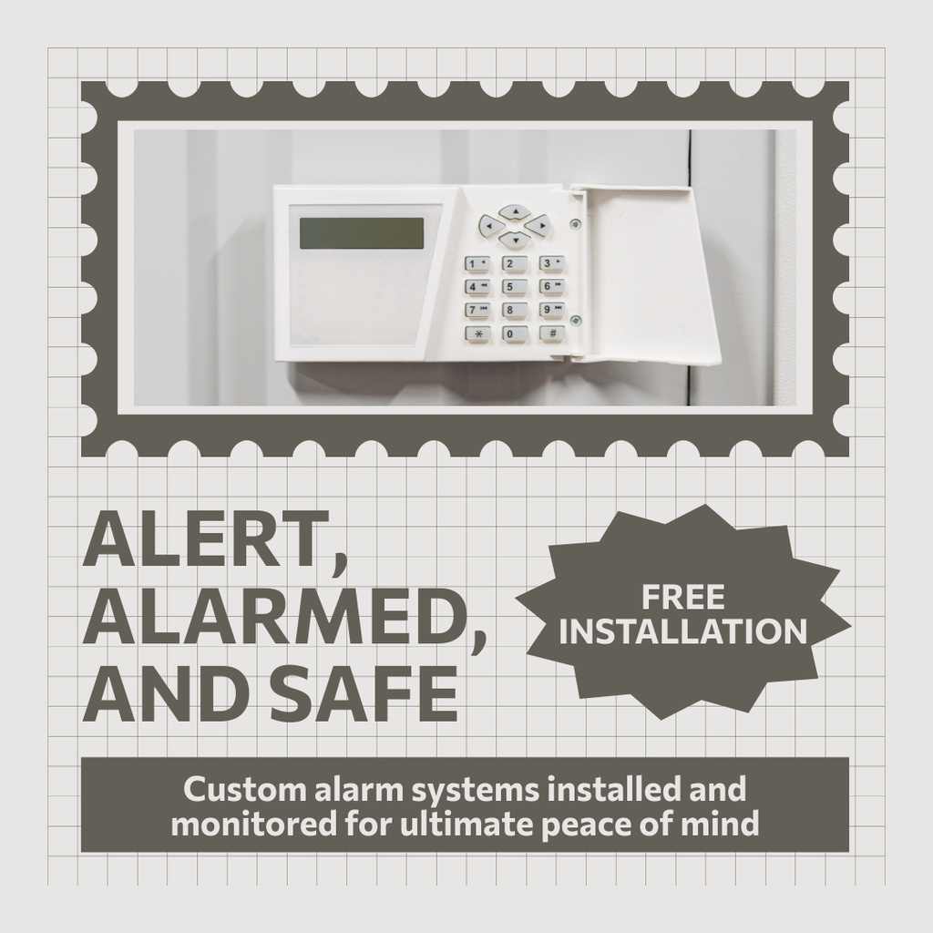 Security Systems and Alarm Technologies Instagram AD Šablona návrhu