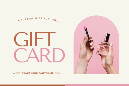 Gift Card Offer for Color Cosmetics and Perfumes Gift Certificate Design Template