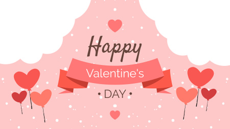 Šťastný Valentýn na růžové FB event cover Šablona návrhu