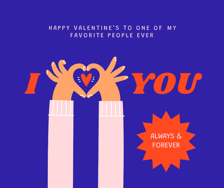 Ontwerpsjabloon van Facebook van Cute Valentine's Day Holiday Greeting