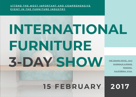 International furniture show Announcement Card Design Template