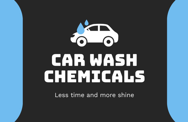 Designvorlage Offer of Car Wash Chemicals für Business Card 85x55mm
