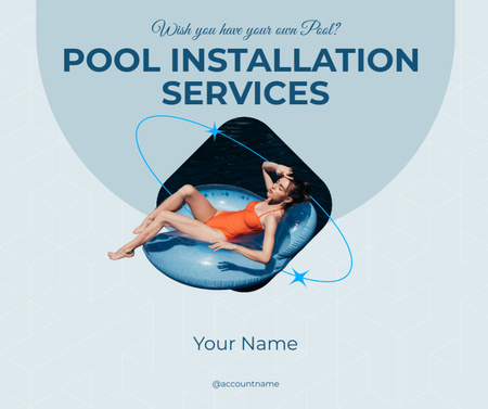 Plantilla de diseño de servicios de instalación de piscinas Facebook 