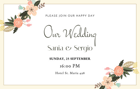 Welcome to Wedding Event Invitation 4.6x7.2in Horizontal Design Template