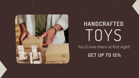 Handmade Toys With Discount In Brown Full HD video – шаблон для дизайну