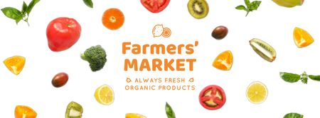 Plantilla de diseño de Market Ad Rotating Circles of Vegetables and Fruits Facebook Video cover 