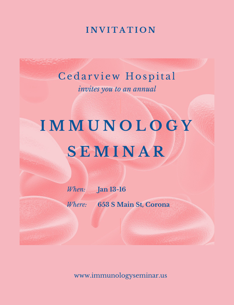 Immunology Seminar Notice Invitation 13.9x10.7cm – шаблон для дизайна