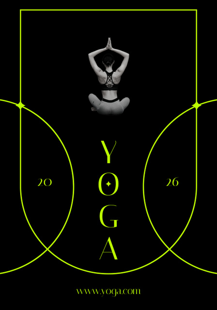 Designvorlage Woman Practicing Yoga in Lotus Pose für Poster 28x40in