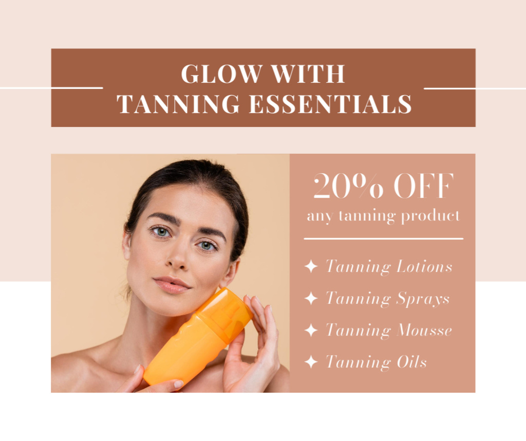 Discount on Variety of Safe Tanning Products Facebook Šablona návrhu