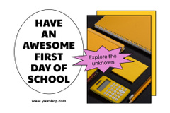 Splendid Back to School Announcement With Calculator And Notebooks