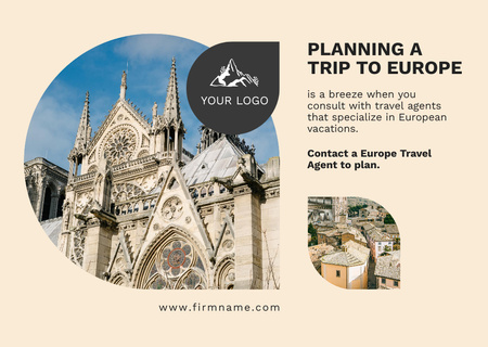 Ontwerpsjabloon van Card van Travel Tour Offer