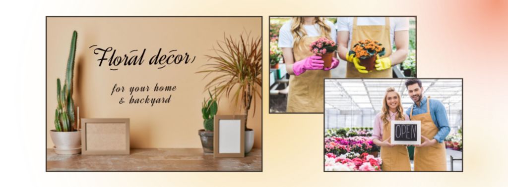 Platilla de diseño Floral Decor Facebook Cover Facebook cover