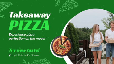 Takeaway Crispy Pizza Offer In Green Full HD video Design Template