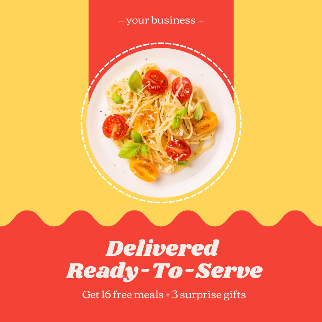Delivered Ready-To-Serve School Food Offer Instagram AD – шаблон для дизайну