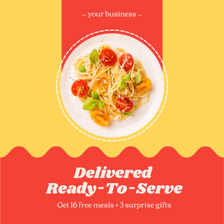 Delivered Ready-To-Serve School Food Offer Instagram AD Design Template