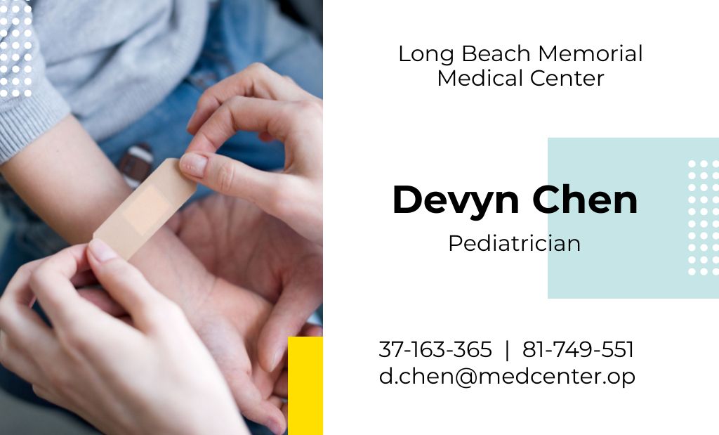 Pediatric Medical Center Ad Business Card 91x55mm Design Template