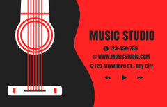 Music Studio Ad with Illustration of Guitar