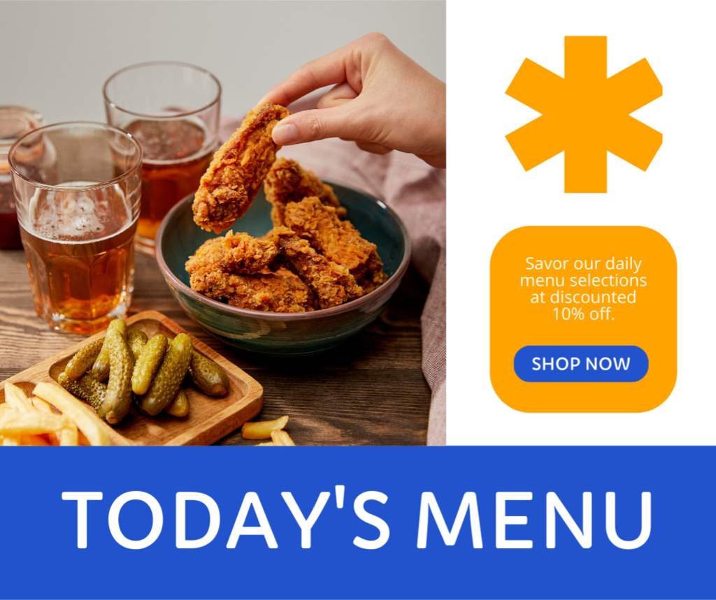 Ad of Today's Menu in Fast Casual Restaurant Facebook Design Template