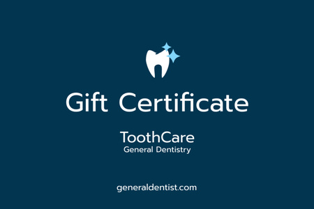 Ontwerpsjabloon van Gift Certificate van Aanbieding voucher voor gekwalificeerde tandartsservices