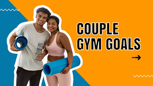Ontwerpsjabloon van Youtube Thumbnail van Couple Workout Goals