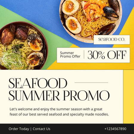 Platilla de diseño Summer Promo of Seafood Animated Post