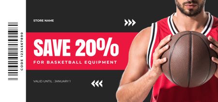 Designvorlage Basketball Equipment Discount für Coupon Din Large