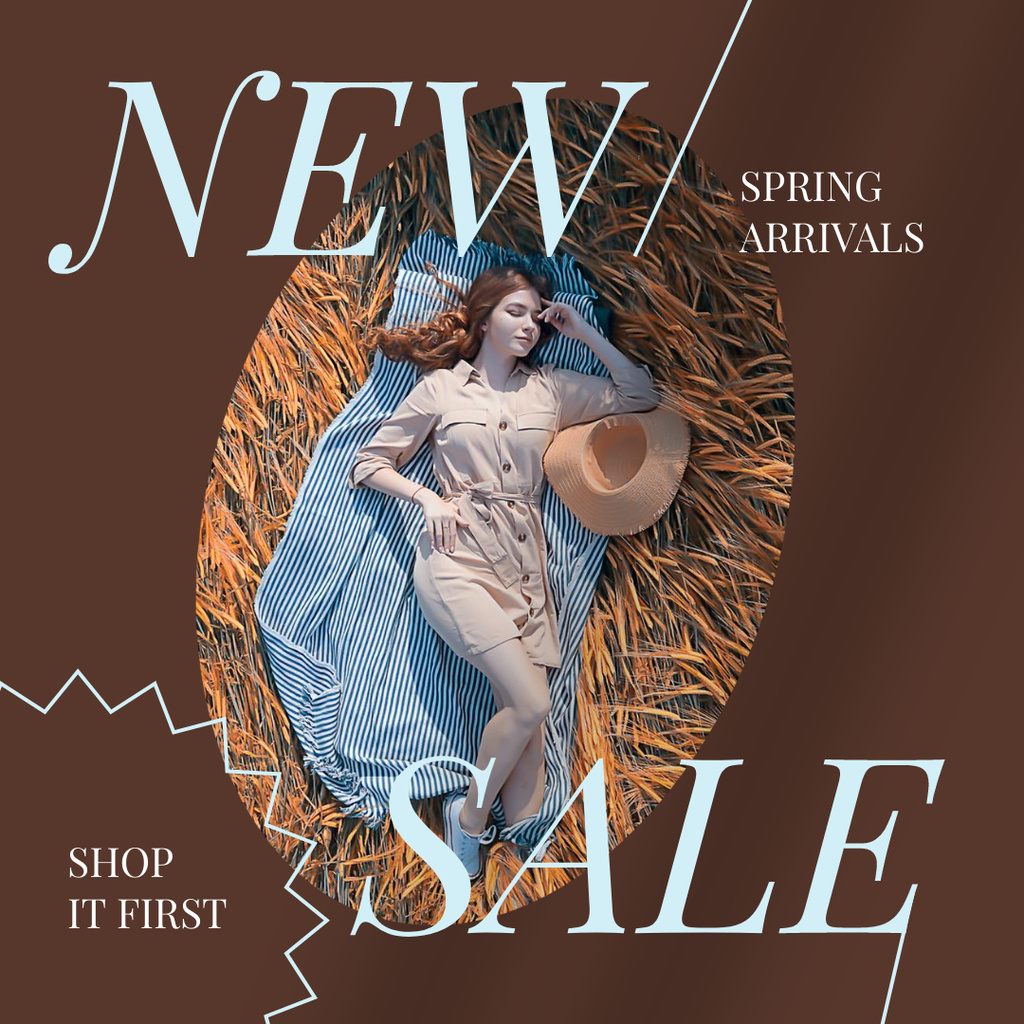 Szablon projektu Spring Fashion Sale of Rustic Style Clothes Instagram AD