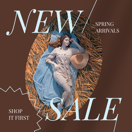 Designvorlage Frühlingsmode-Verkauf von rustikaler Kleidung für Instagram AD