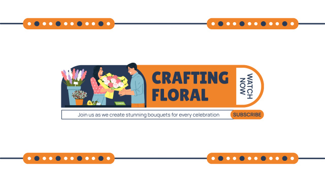 Designvorlage Channel about Creating Craft Flower Arrangements für Youtube