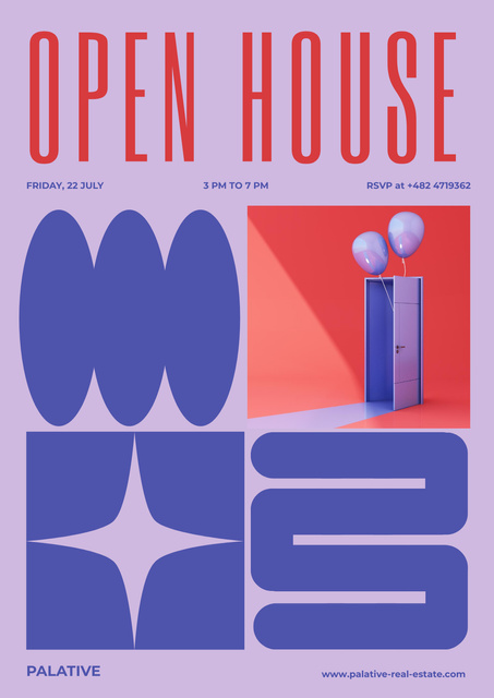 Property Sale Offer in Bauhaus Style Poster tervezősablon