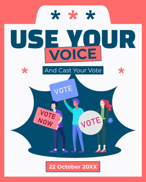 People with Signs at Voting Instagram Post Vertical Design Template