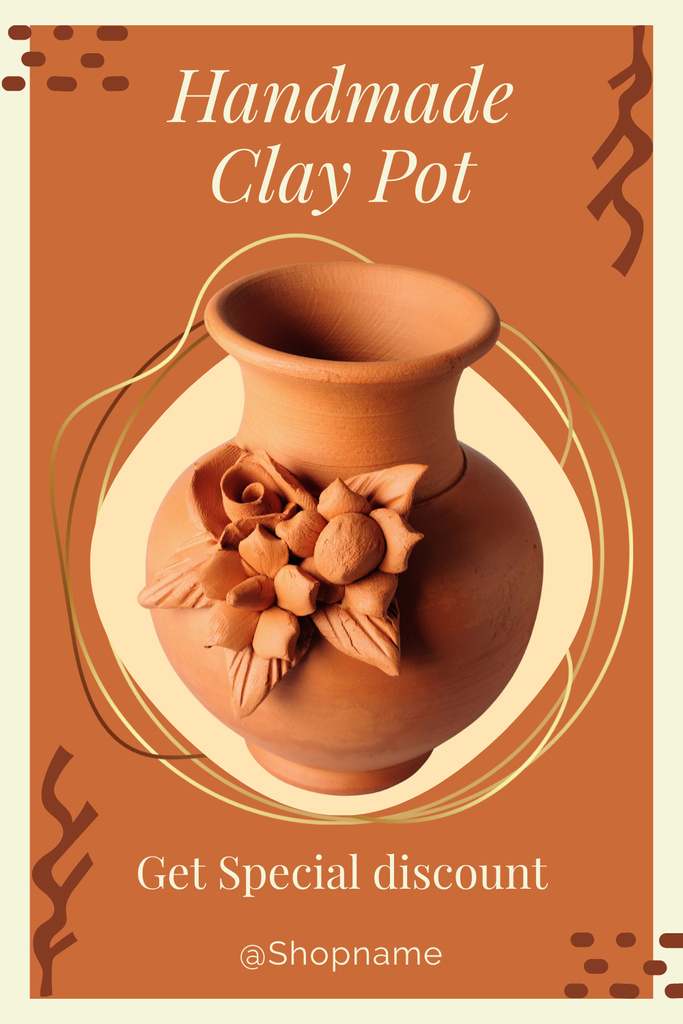 Ontwerpsjabloon van Pinterest van Handmade Clay Pots for Sale