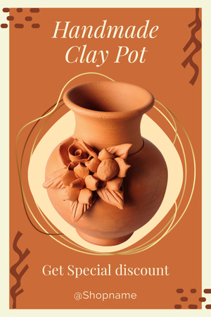Designvorlage Handmade Clay Pots for Sale für Pinterest