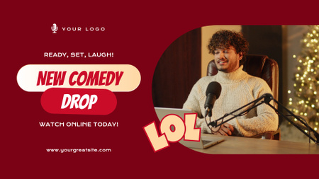 Dynamic Stand-Up Episode Online In Red Full HD video Design Template
