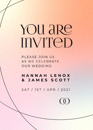 Platilla de diseño Wedding Day Announcement on Colorful Gradient Invitation