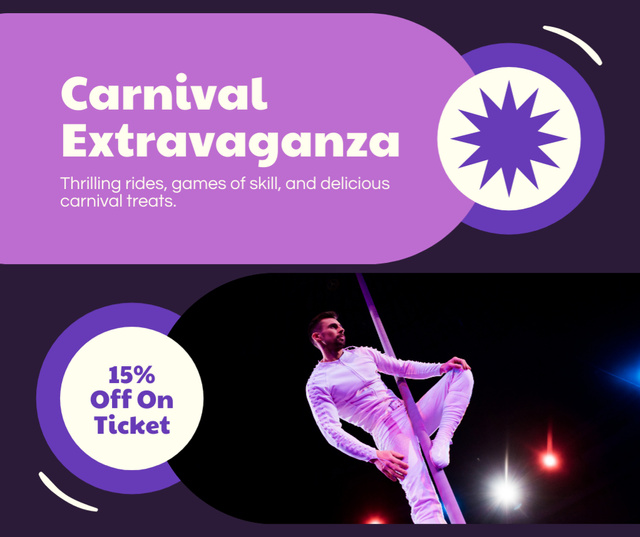 Ontwerpsjabloon van Facebook van Discount On Entry To Carnival Spectacle
