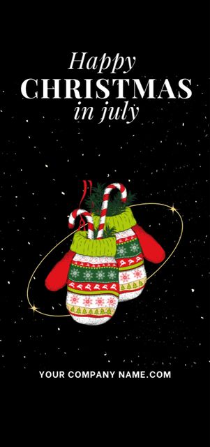 Template di design Celebrating Christmas in July with Cute Gloves Flyer DIN Large