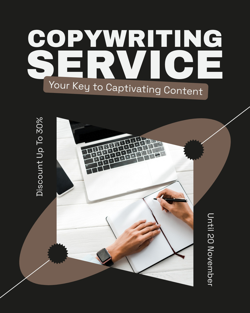 Client-focused Copywriting Service With Discounts Instagram Post Verticalデザインテンプレート