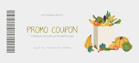 Dietitian Services Offer Coupon 3.75x8.25in Design Template