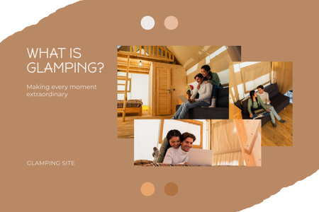 Young Couple in Beautiful Country House Mood Board Design Template